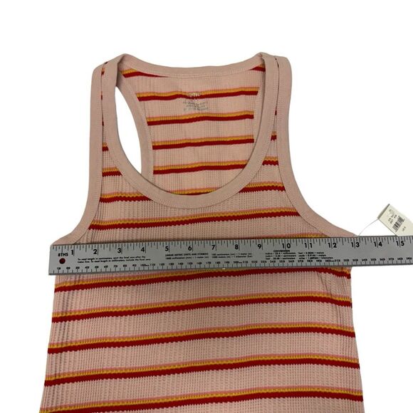 Waffle‎ Knit Tank Top Striped Sleeveless Casual Cute - Picture 7 of 8